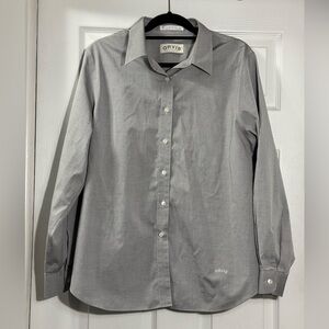 Orvis Elegant Gray Wrinkle Free 100% Cotton Button-Down Shirt